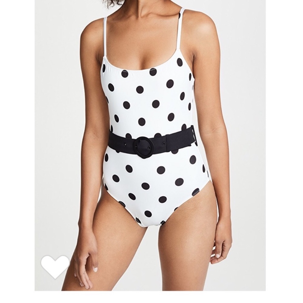 Solid & Striped The Nina Cream Black Dot Swimsuit